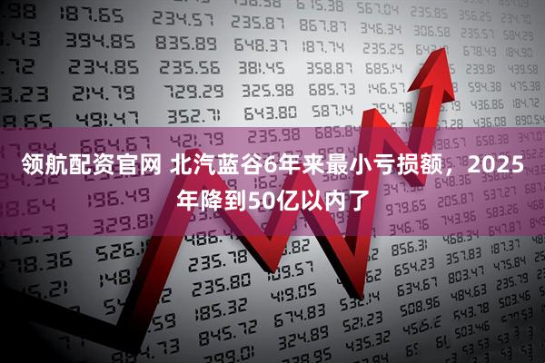 领航配资官网 北汽蓝谷6年来最小亏损额，2025年降到50亿以内了